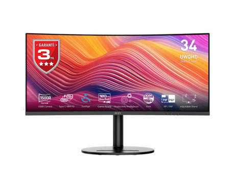 34 MSI MODERN MD342CQP 1MS 120HZ UWQHD CURVED 1500R VA ADAPTIVE-SYNC TYPE-C MONITOR